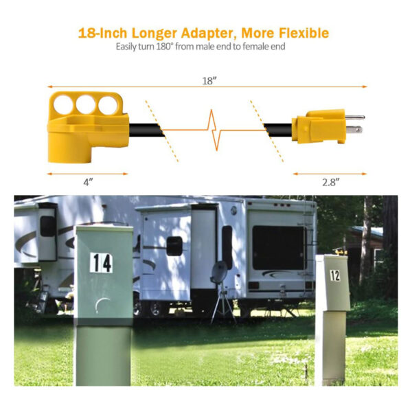 SnowyFox RV 15Amp to 50Amp Adapter – 15Male - Image 4